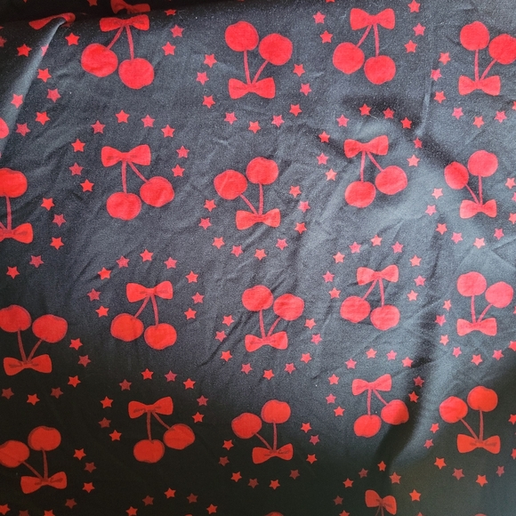 Collectif Cherry Midi Skirt with Notched Waist, VGUC, Size 12 - Picture 7 of 8